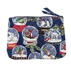 Vera Bradley Holiday Quilted Snowglobe Christmas Winter Makeup Pouch Animals